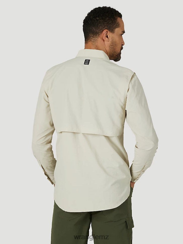 Wrangler ATG Angler Long Sleeve Shirt Pelican (10NSB75PN) Men Clothing DRL6LH340
