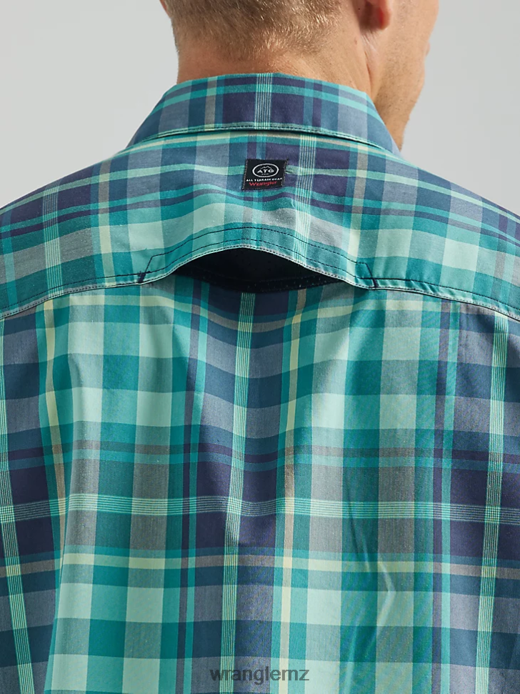 Wrangler ATG Asymmetrical Zip Pocket Plaid Shirt Tidewater Plaid (112333849) Men Clothing DRL6LH322