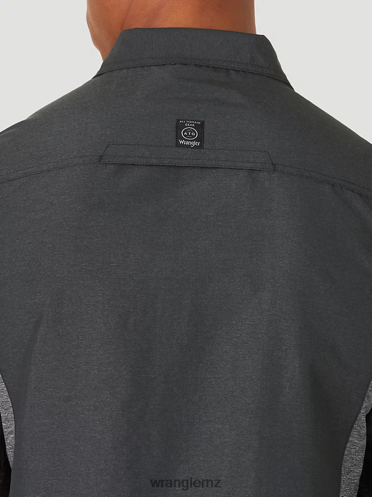 Wrangler ATG Mix Material Shirt Black (NSB89BK) Men Clothing DRL6LH379