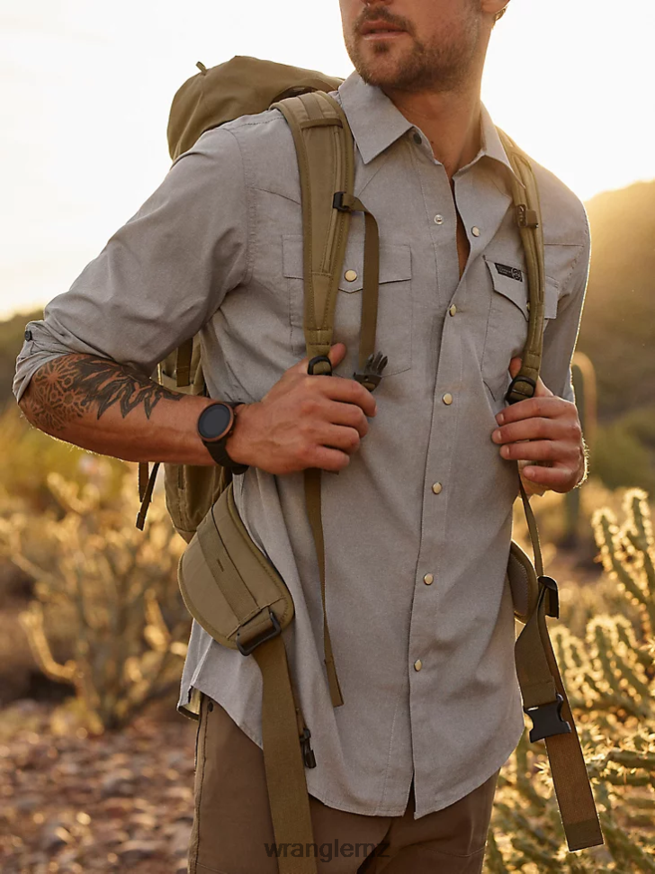 Wrangler ATG Western Shirt Bering Sea (NSB92BR) Men Clothing DRL6LH451