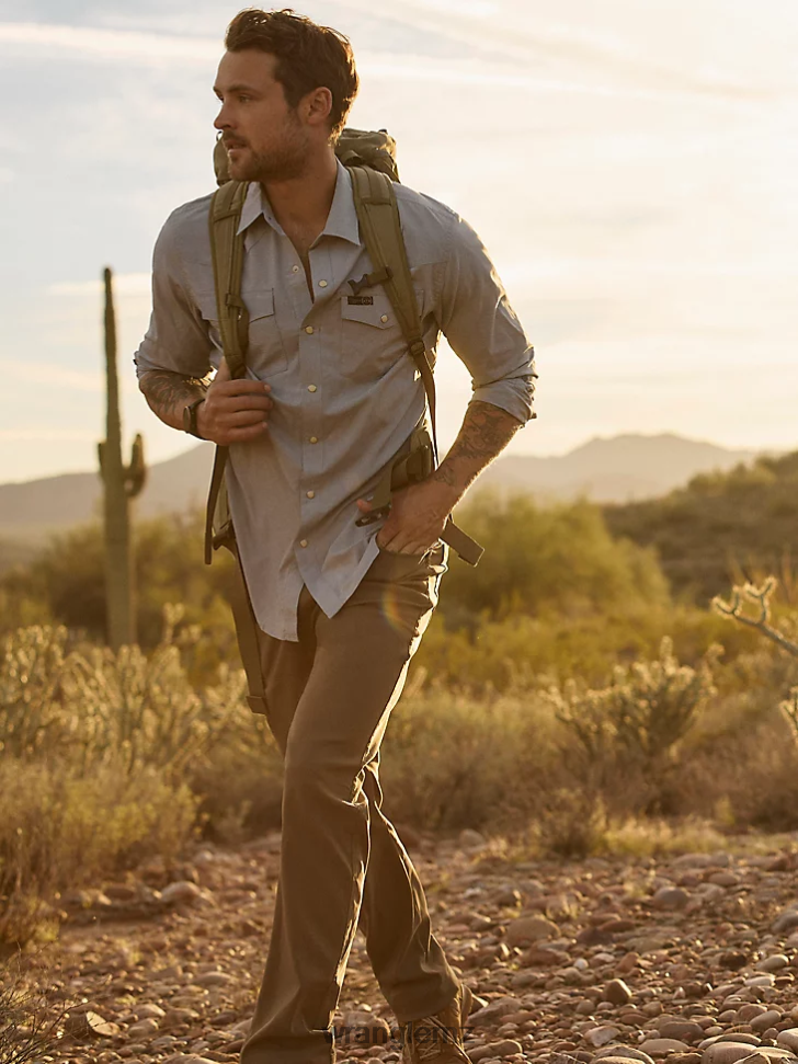 Wrangler ATG Western Shirt Bering Sea (NSB92BR) Men Clothing DRL6LH451