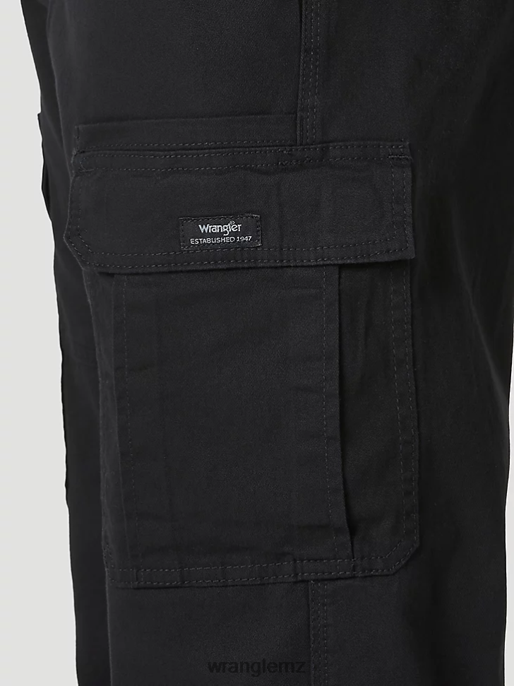 Wrangler Authentics Relaxed Stretch Cargo Pant Black (10ZM7ABBL) Men Clothing DRL6LH233