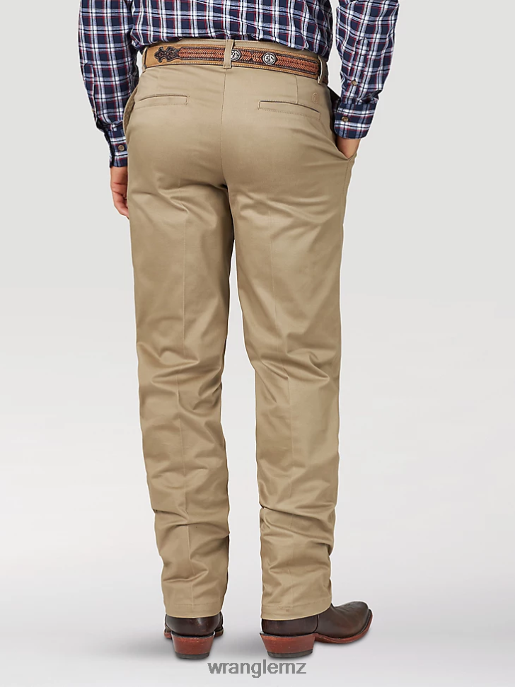 Wrangler Casuals Flat Front Relaxed Fit Pants Khaki (00096KH) Men Clothing DRL6LH259