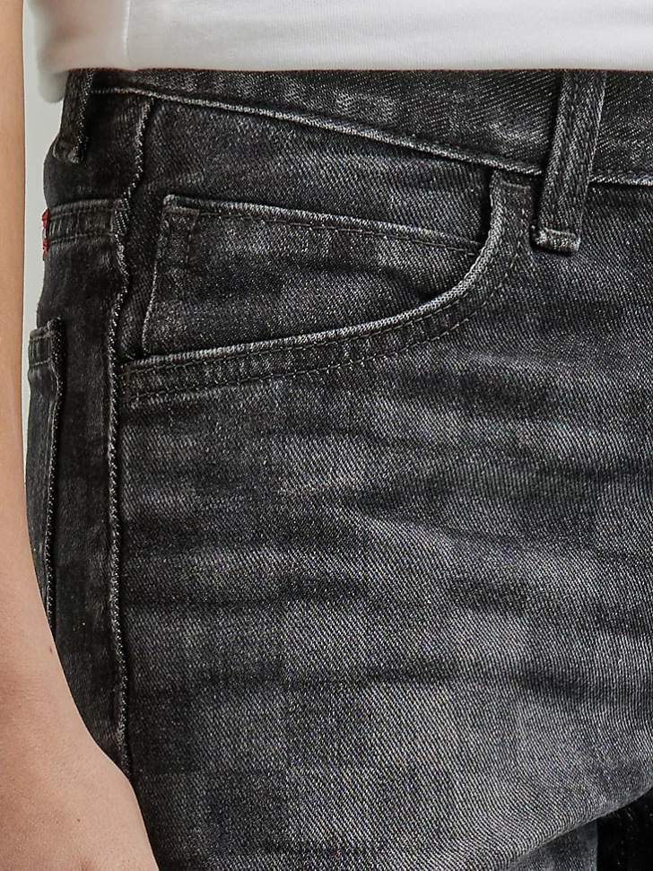 Wrangler Checkered Denim Short Black (112335594) Boys Clothing DRL6LH1037