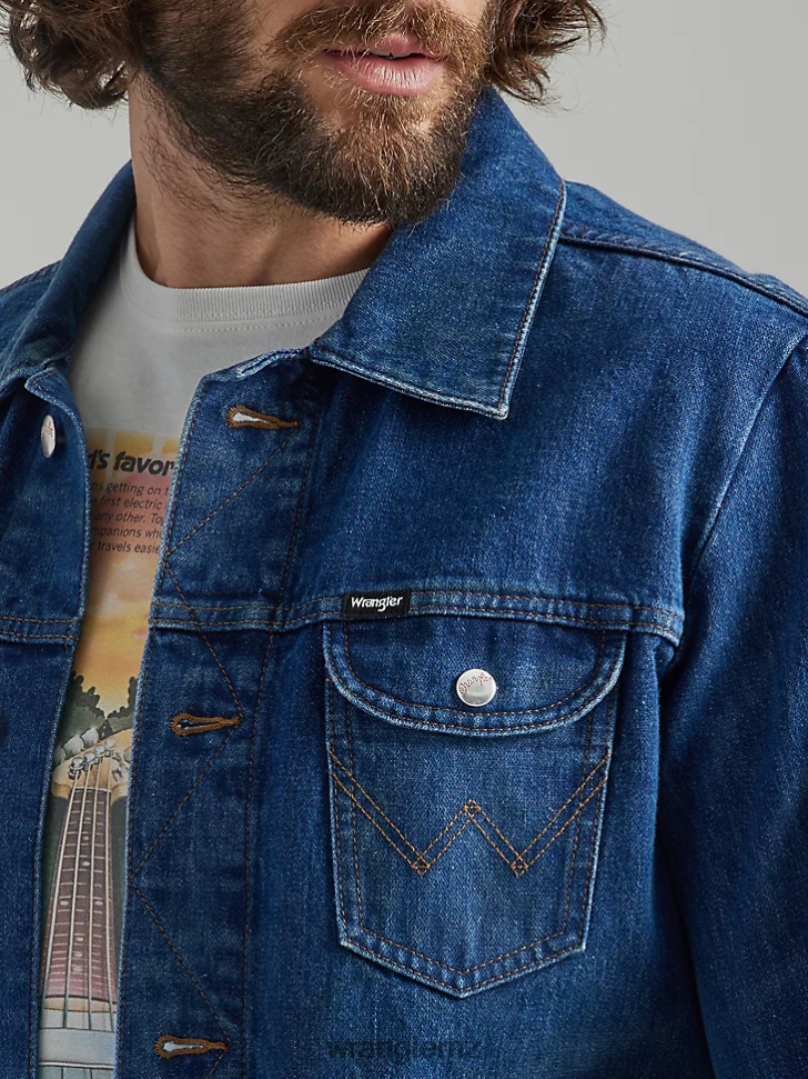 Wrangler Classic Denim Trucker Jacket Dark Wash (10MTJDWDW) Men Clothing DRL6LH611