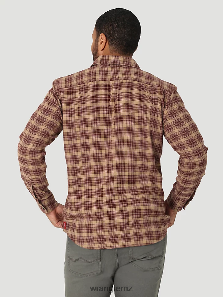 Wrangler Cloud Flannel Free To Stretch Shirt Petrified Oak (112324448) Men Clothing DRL6LH382