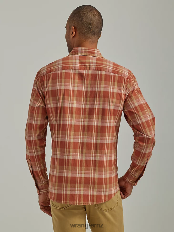 Wrangler Cowboy Wash Plaid Shirt Arabian Spice (112330927) Men Clothing DRL6LH412
