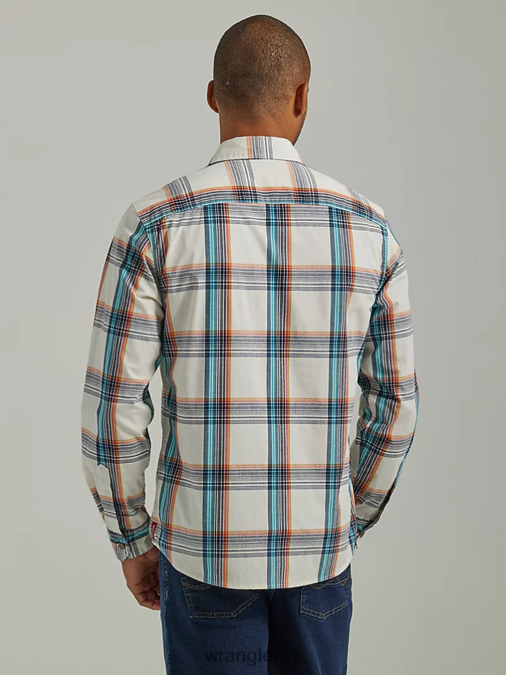 Wrangler Cowboy Wash Plaid Shirt Honey (112330929) Men Clothing DRL6LH411