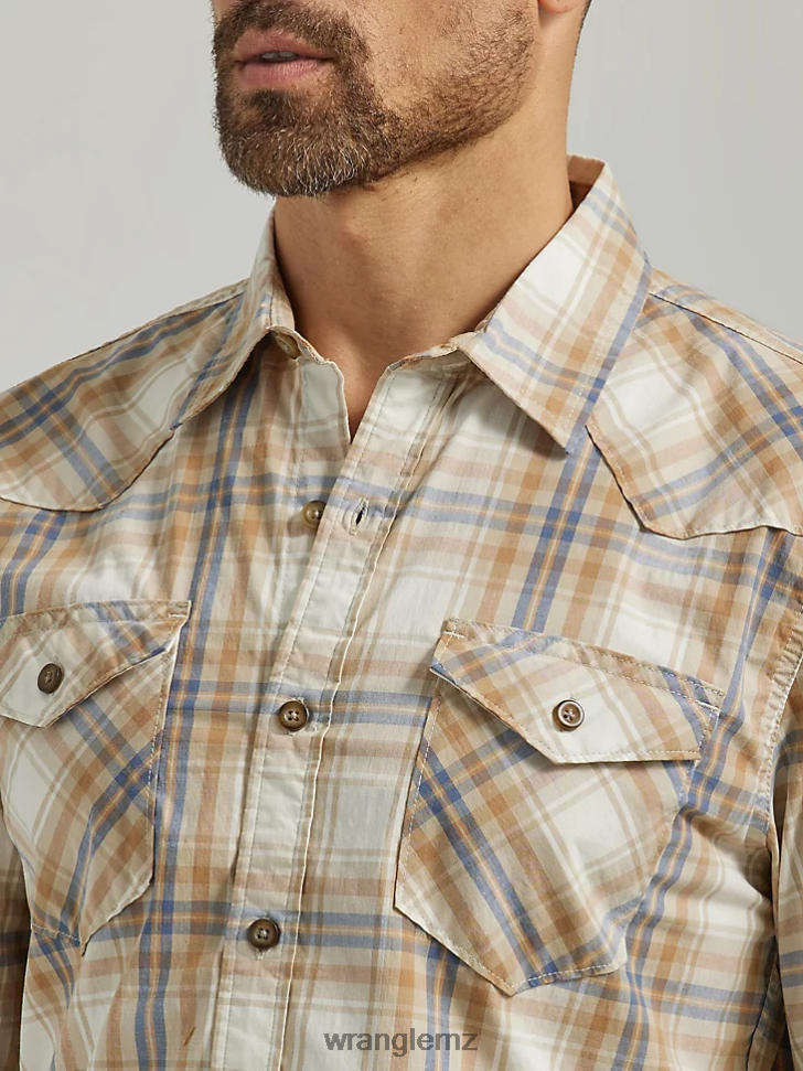 Wrangler Cowboy Wash Plaid Shirt Twill (112330928) Men Clothing DRL6LH410