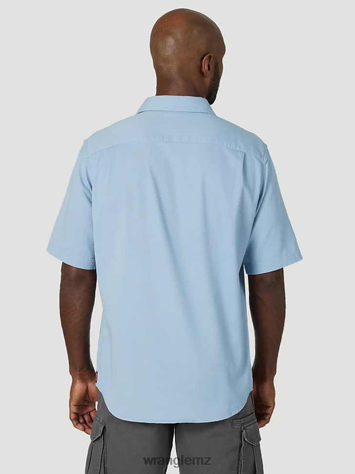 Wrangler Epic Soft Flex Twill Shirt Faded Blue (112315227) Men Clothing DRL6LH361