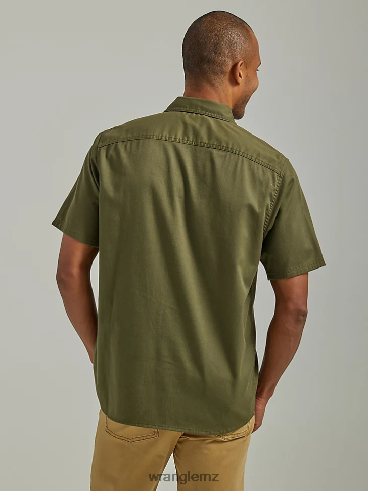 Wrangler Epic Soft Flex Twill Shirt Olive Night (112330684) Men Clothing DRL6LH357