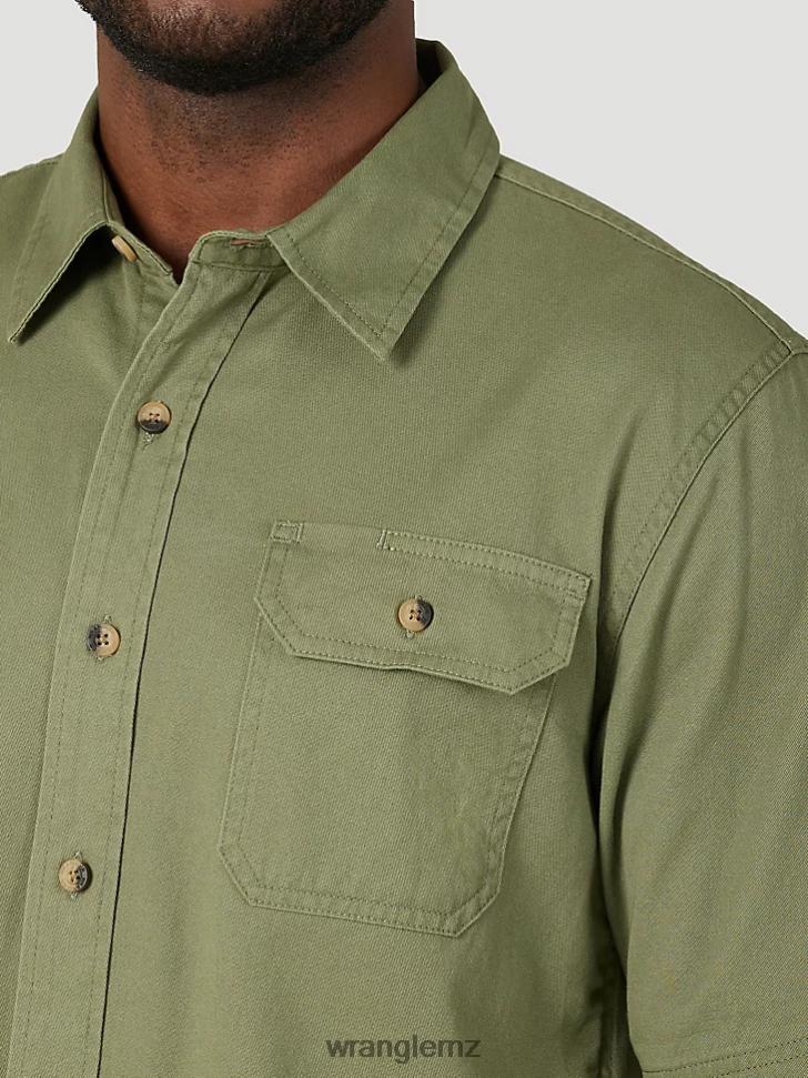 Wrangler Epic Soft Flex Twill Shirt Olivine (112315229) Men Clothing DRL6LH363