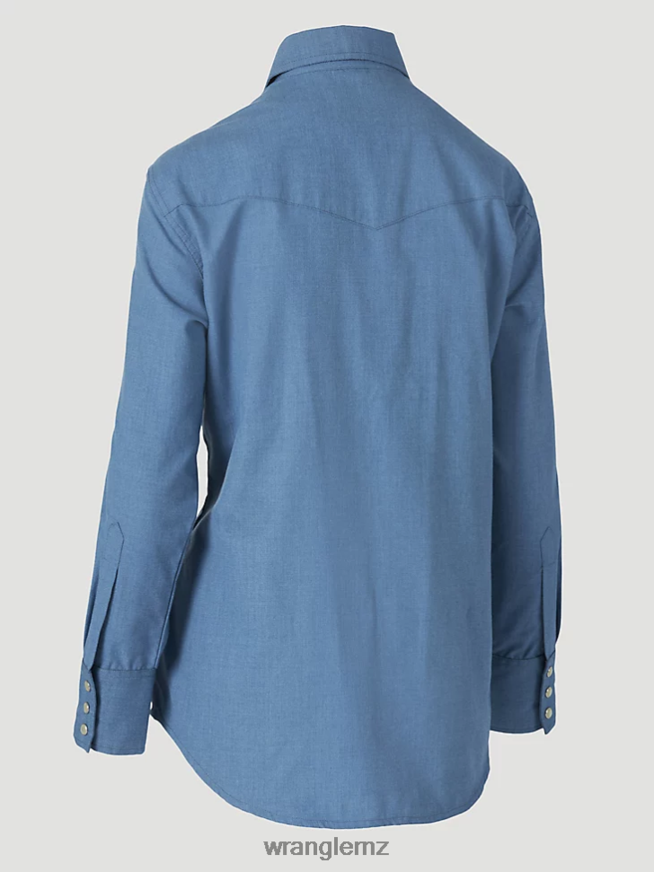 Wrangler FR Flame Resistant Long Sleeve Solid Blue (FRLW11B) Women Clothing DRL6LH892