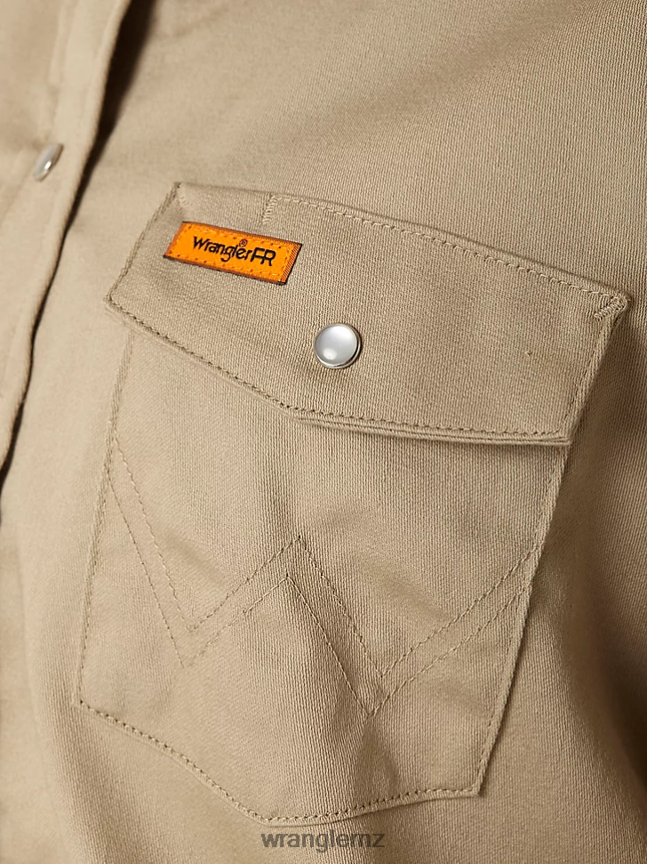Wrangler FR Flame Resistant Long Sleeve Solid Tan (FRLW06T) Women Clothing DRL6LH893