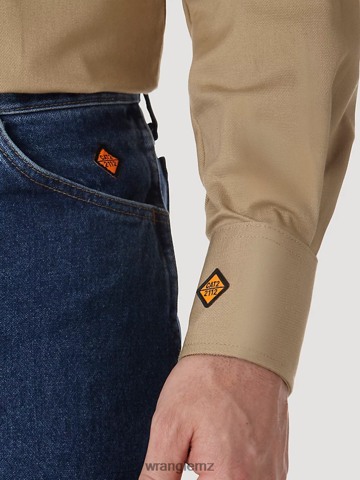 Wrangler FR Flame Resistant Long Sleeve Western Snap Plaid Shirt Navy/Black (FR123BL) Men Clothing DRL6LH500