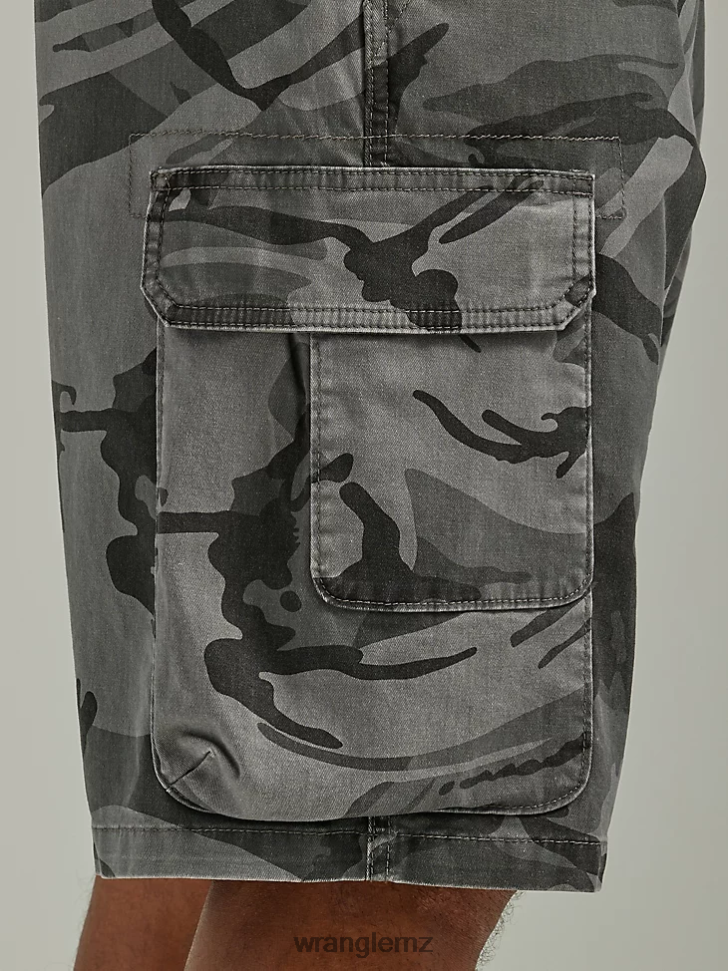 Wrangler Five Star Premium Stacked Cargo Short Anthracite Camo (112336363) Men Clothing DRL6LH531