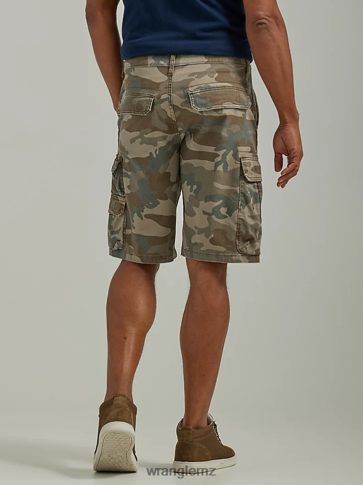 Wrangler Five Star Premium Stacked Cargo Short Shadow Brown Camo (112336366) Men Clothing DRL6LH533