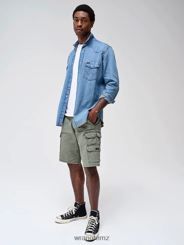 Wrangler Five Star Premium Stacked Cargo Short Spruce (112336367) Men Clothing DRL6LH535