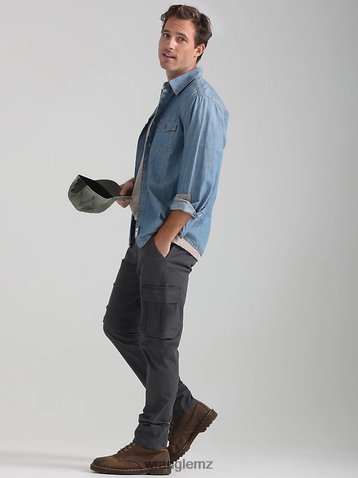 Wrangler Flex Tapered Cargo Pant Asphalt (70DYWAS) Men Clothing DRL6LH225