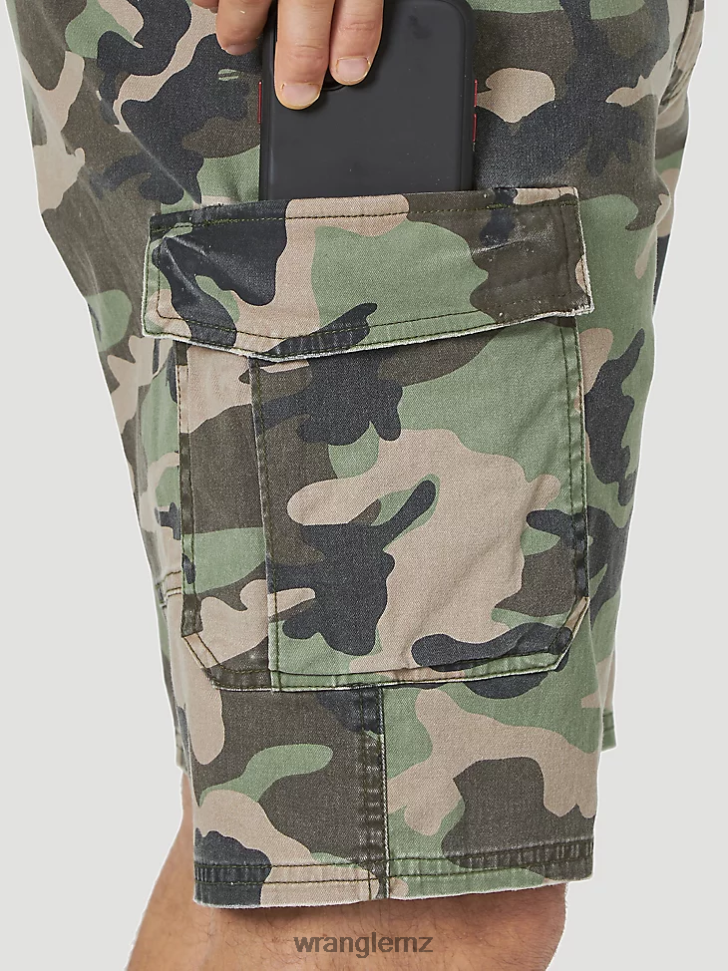 Wrangler Flex Twill Cargo Short Jungle Camo (GWSNSGM) Men Clothing DRL6LH547