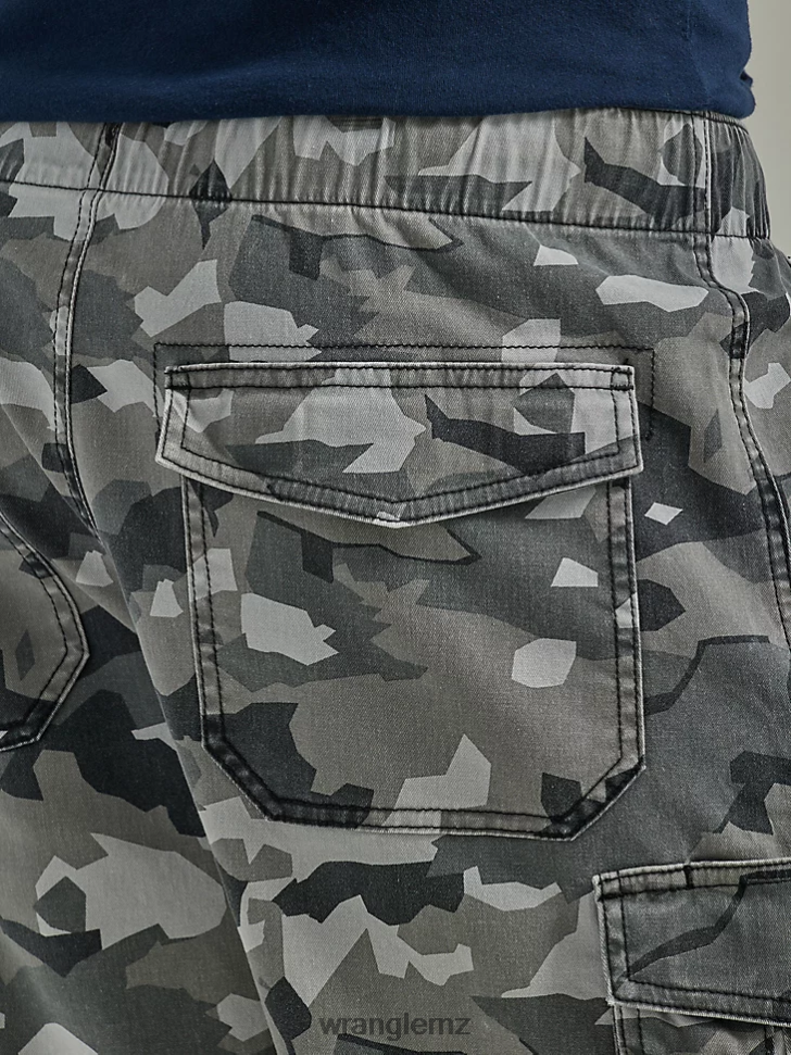 Wrangler Free To Stretch Drawstring Cargo Short Monument Camo (112336239) Men Clothing DRL6LH554