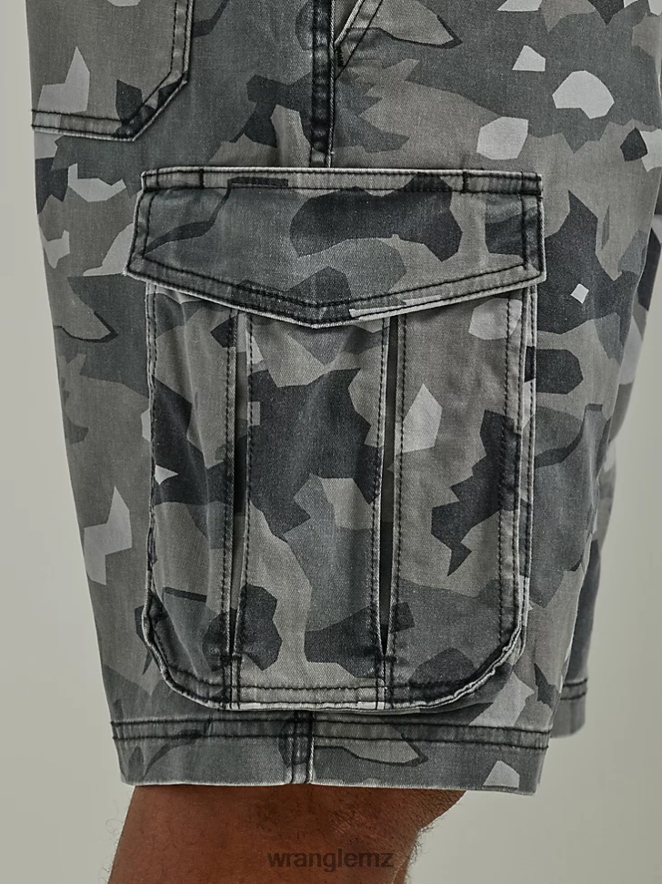 Wrangler Free To Stretch Drawstring Cargo Short Monument Camo (112336239) Men Clothing DRL6LH554