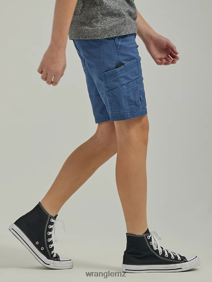 Wrangler Gamer Cargo Short (Husky) Darker Denim (112335586) Boys Clothing DRL6LH989