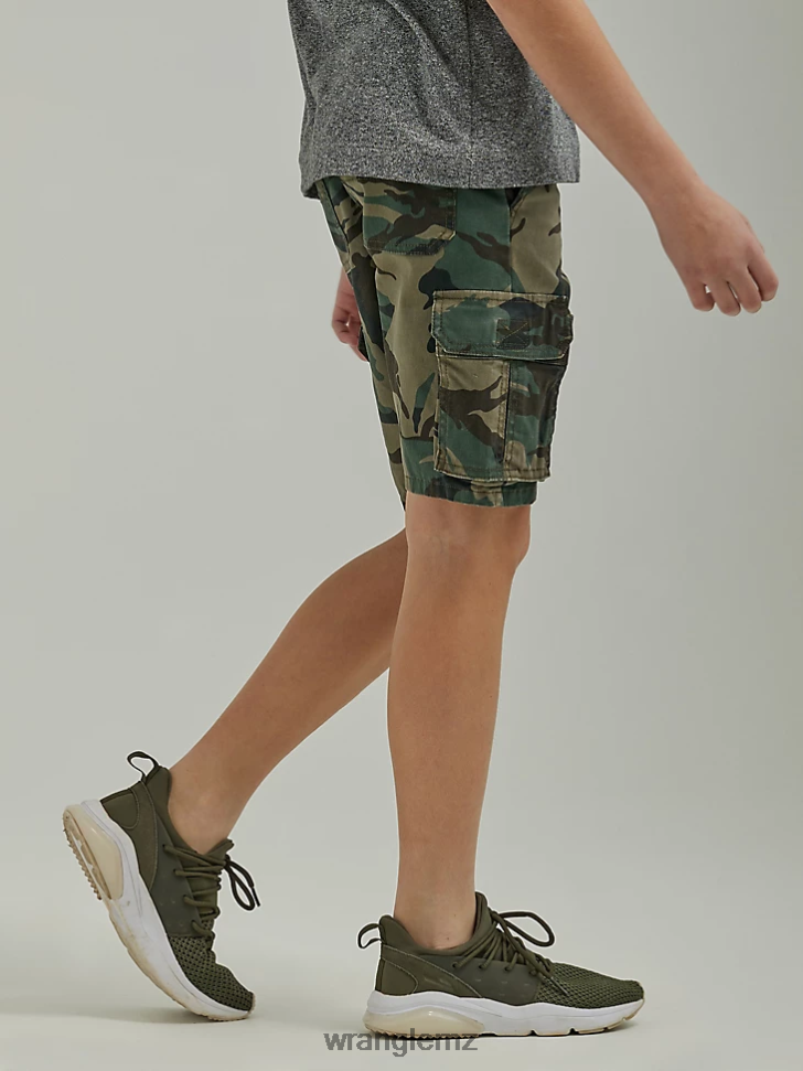 Wrangler Gamer Cargo Short (Husky) Jungle Forest Night Camo (112335582) Boys Clothing DRL6LH987