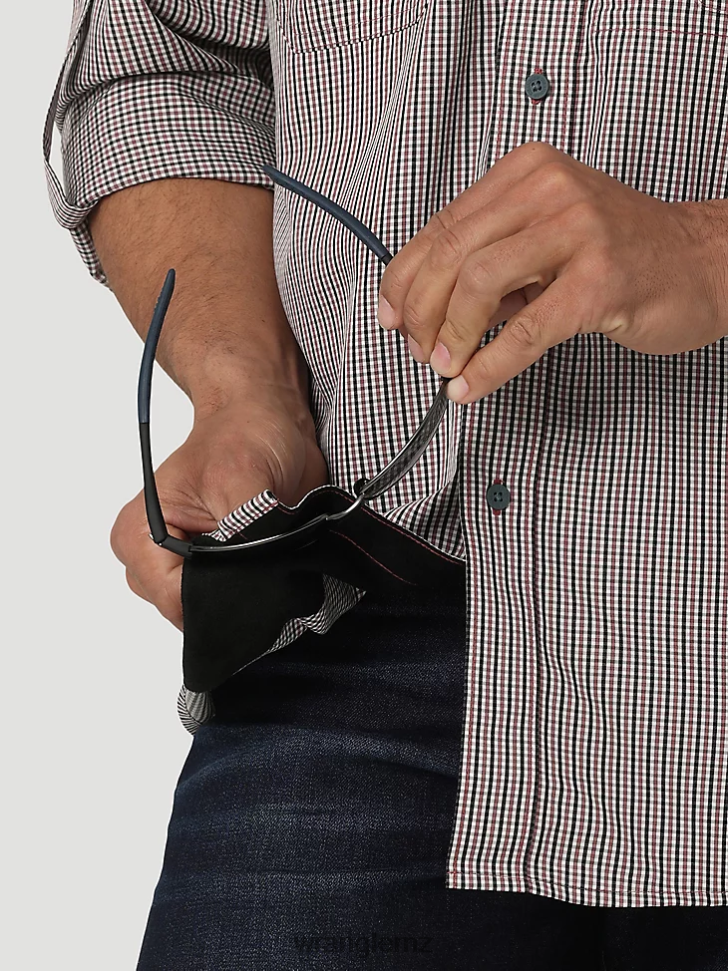 Wrangler George Strait Short Sleeve Button Down One Pocket Print Shirt Baby Blue (112324872) Men Clothing DRL6LH300