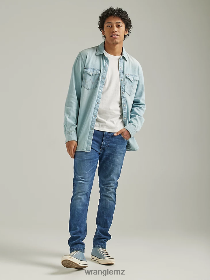 Wrangler Heritage Redding Loose Fit Jean Ripped Light Wash (112335468) Men Clothing DRL6LH185