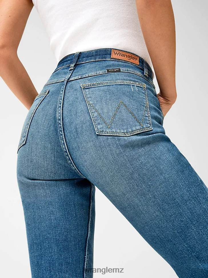 Wrangler High Rise Bold Boot Jean Medium Dark (112324285) Women Clothing DRL6LH730