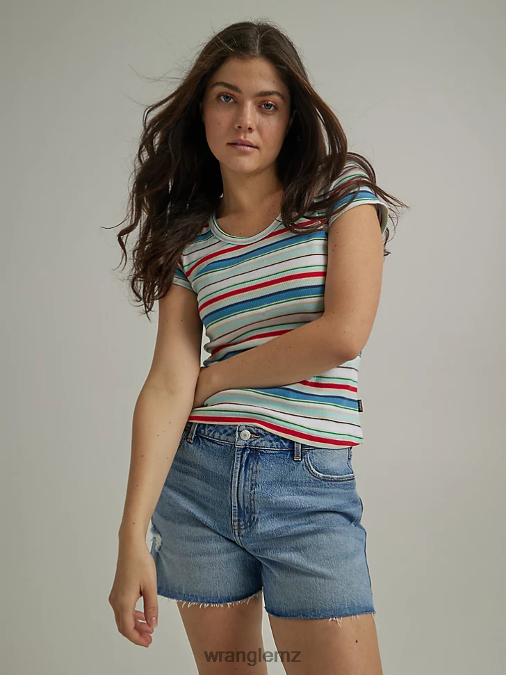 Wrangler High Rise Mid Thigh Short Bloom (112333478) Women Clothing DRL6LH826