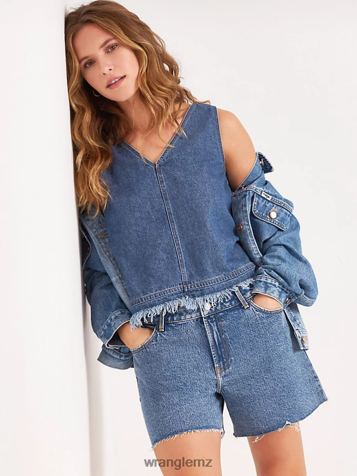 Wrangler High Rise Mid Thigh Short Topaz (112333477) Women Clothing DRL6LH827