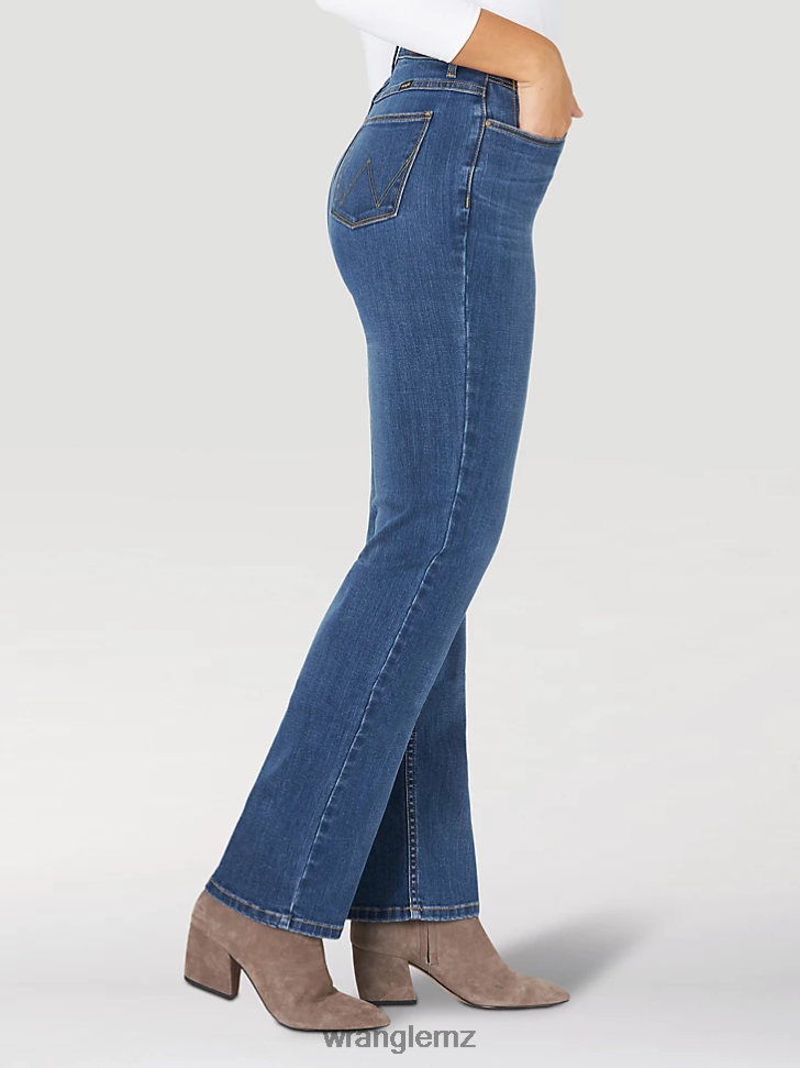 Wrangler High Rise True Straight Leg Jean Hudson (MT1STHD) Women Clothing DRL6LH775