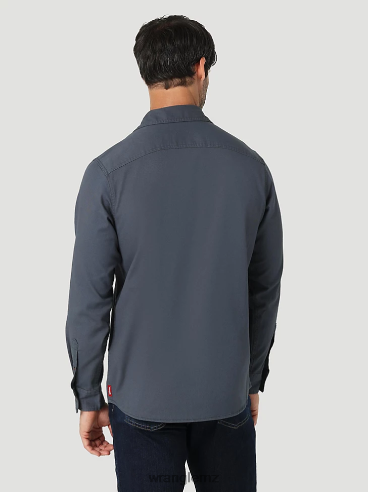 Wrangler Long Sleeve Twill/Denim Shirt Ombre Blue (112324399) Men Clothing DRL6LH374