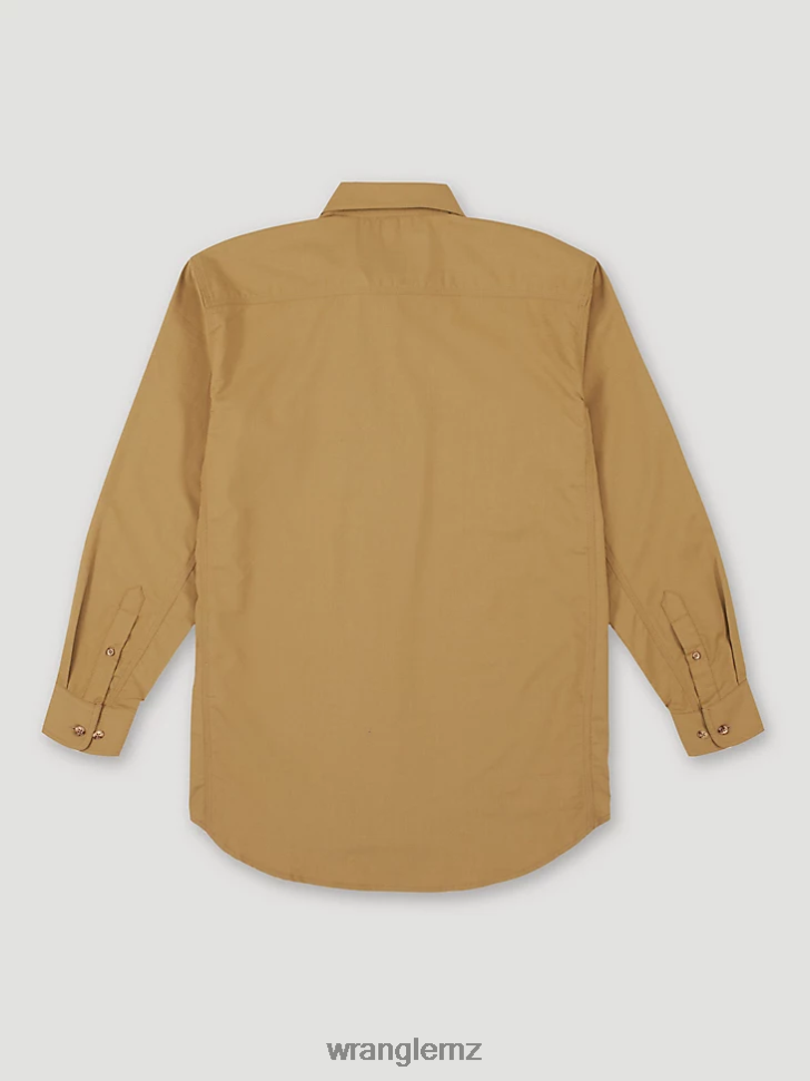 Wrangler RIGGS Workwear FR Flame Resistant Twill Solid Work Shirt Khaki (FR3W01K) Men Clothing DRL6LH403