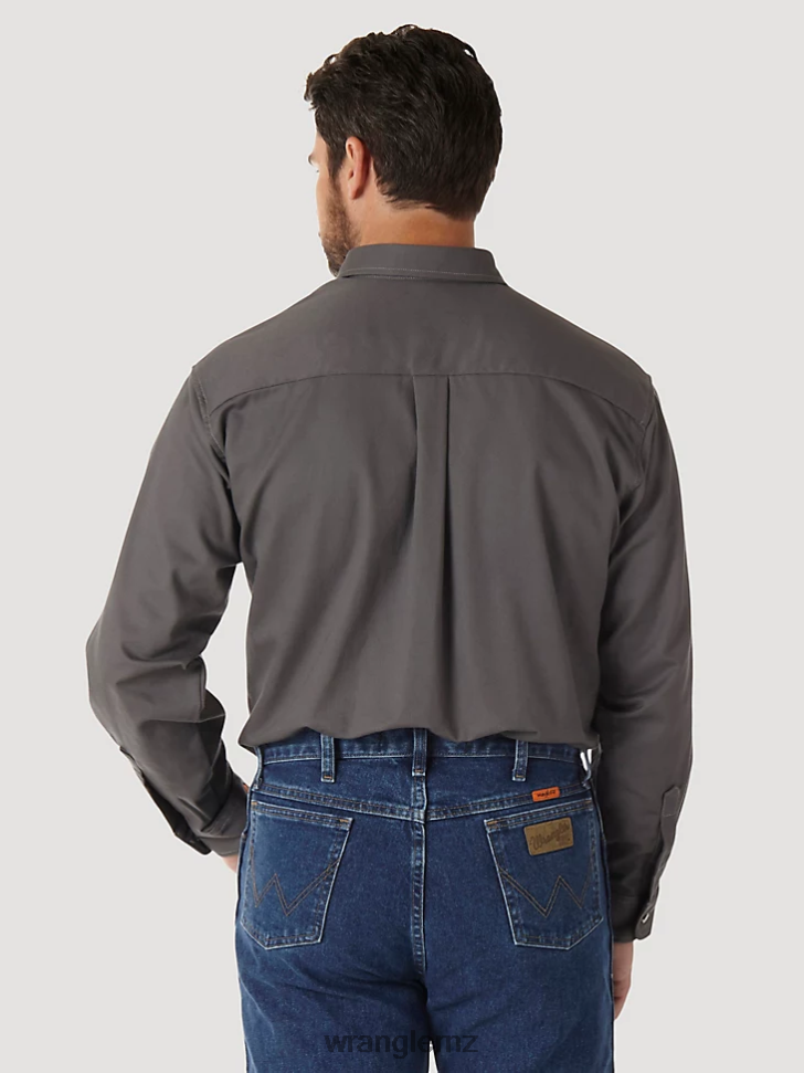 Wrangler RIGGS Workwear FR Flame Resistant Work Shirt Slate Grey (FR3W5GY) Men Clothing DRL6LH404