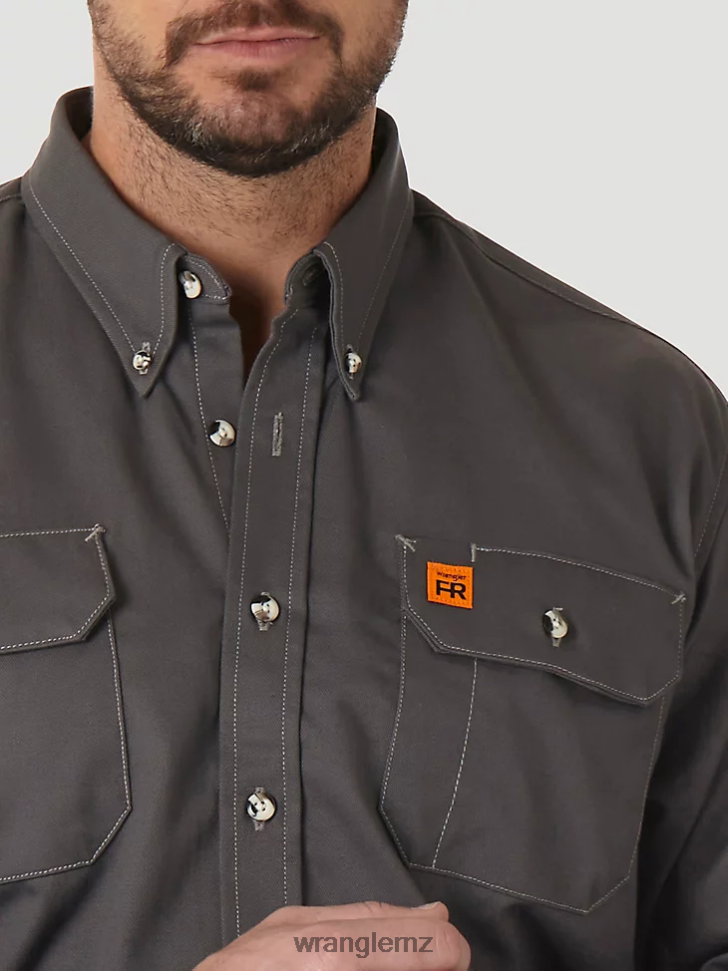 Wrangler RIGGS Workwear FR Flame Resistant Work Shirt Slate Grey (FR3W5GY) Men Clothing DRL6LH404