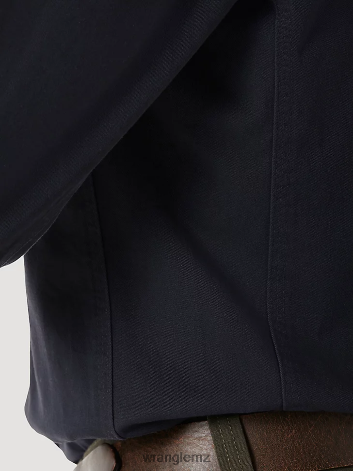 Wrangler RIGGS Workwear Long Sleeve Button Down Solid Twill Work Shirt Navy (3W501NV) Men Clothing DRL6LH350