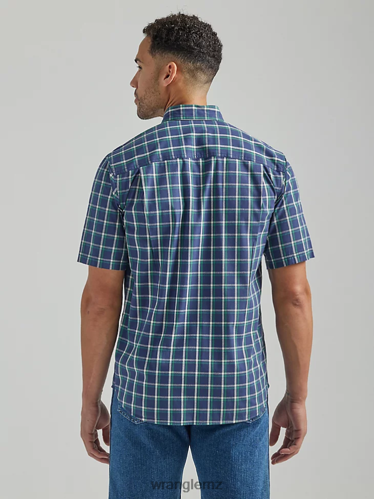 Wrangler RIGGS Workwear Plaid Work Shirt Blue Ocean Green (112325151) Men Clothing DRL6LH671