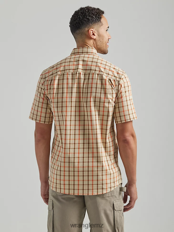 Wrangler RIGGS Workwear Plaid Work Shirt Khaki Yellow (112325418) Men Clothing DRL6LH673
