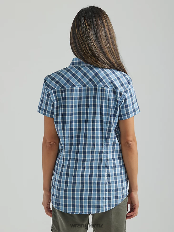 Wrangler RIGGS Workwear Short Sleeve Foreman Button Down Shirt Blue Deep (112325690) Women Clothing DRL6LH907