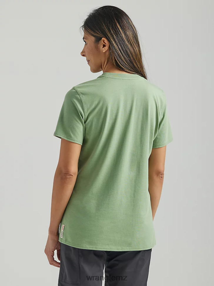 Wrangler RIGGS Workwear Short Sleeve Performance T-Shirt Loden Frost (112325412) Women Clothing DRL6LH878