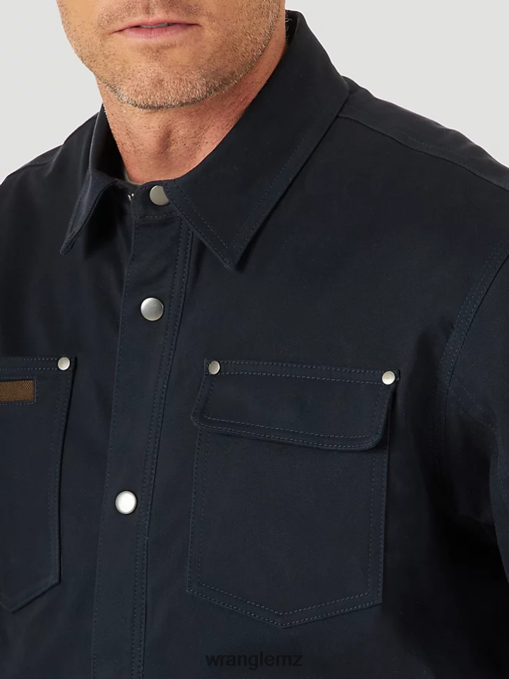 Wrangler RIGGS Workwear Tough Layers Fleece Lined Work Shirt Jacket Dark Navy (3W195NV) Men Clothing DRL6LH472