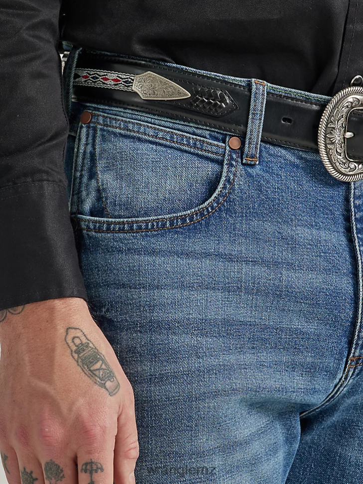 Wrangler Retro Slim Fit Straight Leg Jean Normande (112332244) Men Clothing DRL6LH23