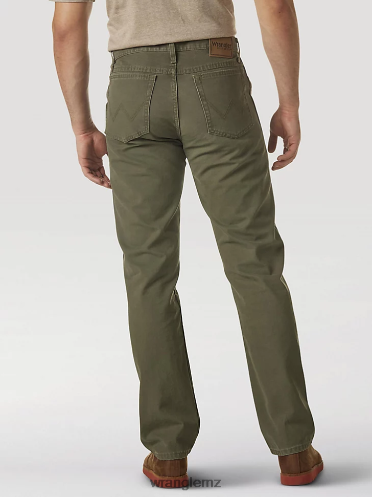 Wrangler Rugged Wear Regular Fit Straight Leg Canvas Pant Moss (31100MS) Men Clothing DRL6LH650