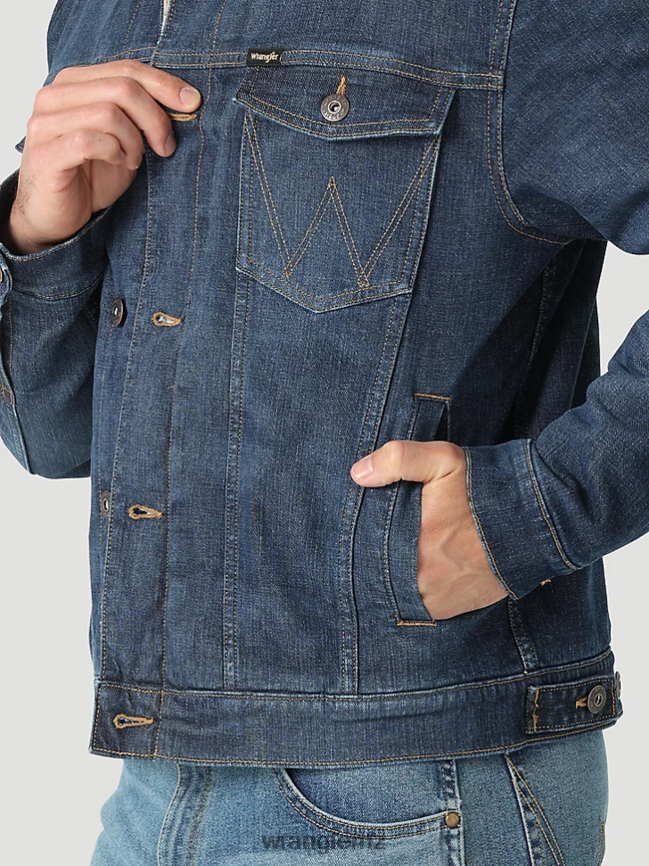 Wrangler Sherpa Lined Denim Jacket Dark Indigo (112323850) Men Clothing DRL6LH614