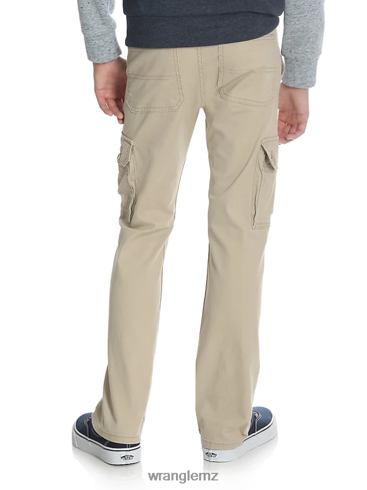 Wrangler Slim Straight Stretch Cargo Pant Buff (9RKBWBF) Boys Clothing DRL6LH957