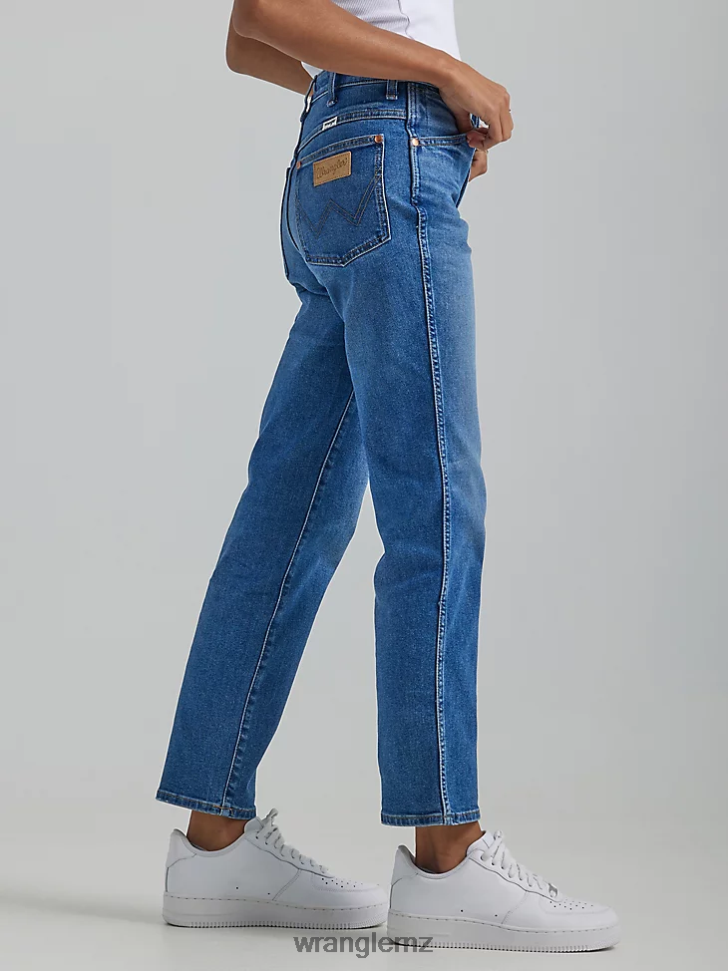Wrangler Wild West 603 High Rise Straight Jean Smoke Sea (112334568) Women Clothing DRL6LH766