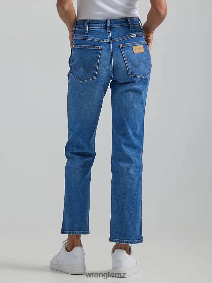 Wrangler Wild West 603 High Rise Straight Jean Smoke Sea (112334568) Women Clothing DRL6LH766